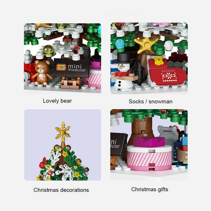 LOZ Mini Blocks Kids Building Bricks Boys Toys Puzzle Christmas Tree Coffee House Girls Music Box
