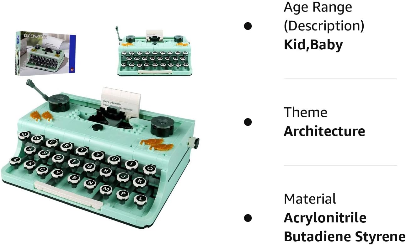 Zhe Gao 820PCS Ideas Retro Typewriter Building Blocks Toys Model 