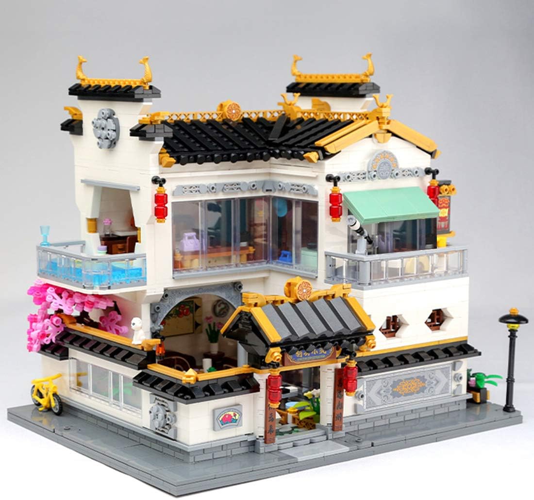 Qmen Keeppley Chinese Style Villa Model Building Blocks with LED Light, Architecture Model Building Set, House Modular Building, 2300 + Parts Clamping Blocks Compatible with Lego