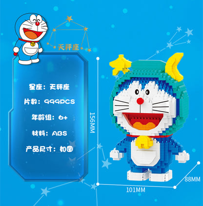 Doraemon Twelve Constellations Building Block Set for Kids Goodie Bags Stuffers Prizes Birthday Party Supplies, STEM Educational Building Toys for Boys Girls