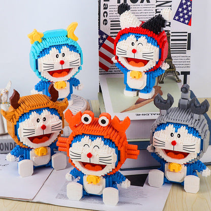 Doraemon Twelve Constellations Building Block Set for Kids Goodie Bags Stuffers Prizes Birthday Party Supplies, STEM Educational Building Toys for Boys Girls