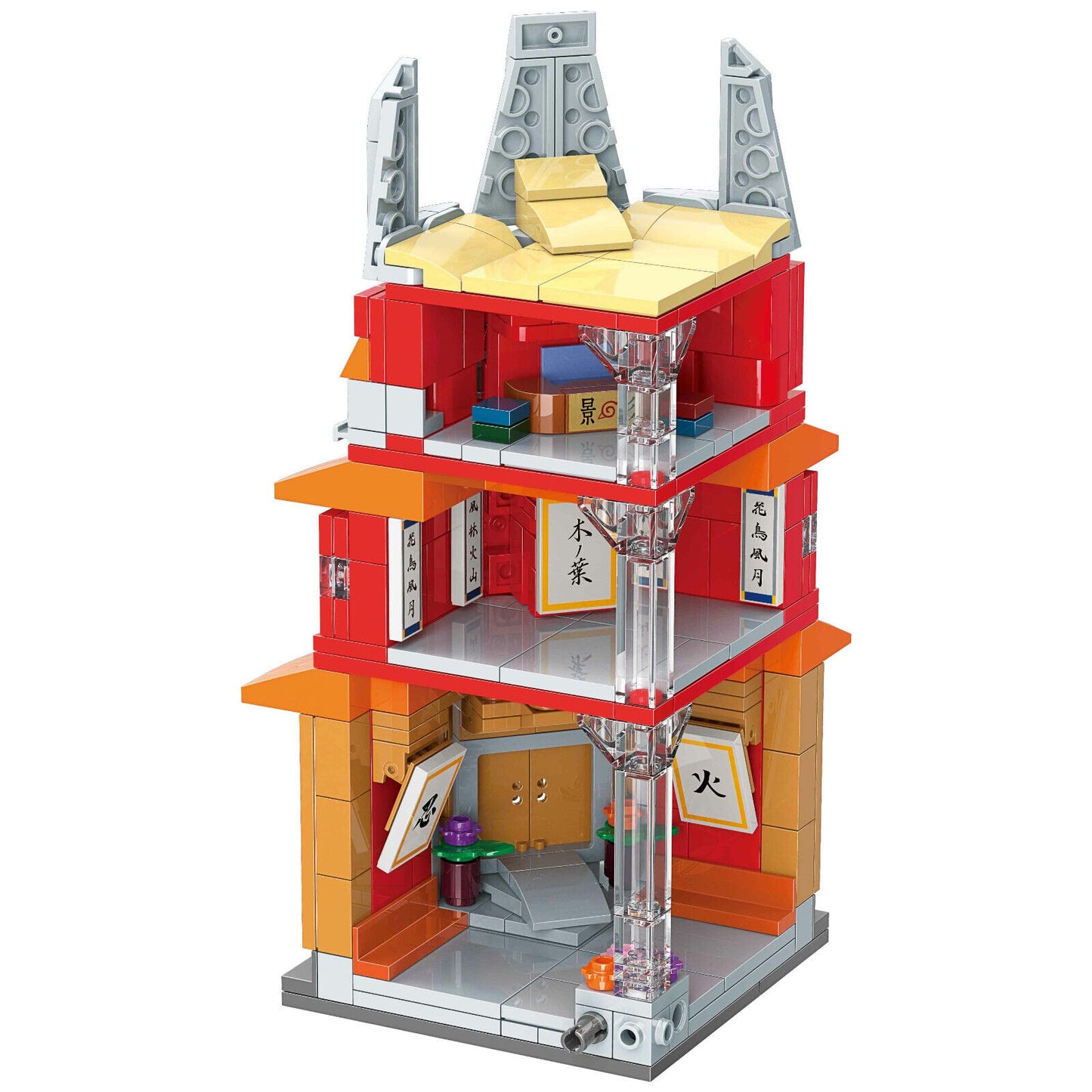 Qmen Keeppley Natuto Nuyeyin Village Yile Lamian Noodles Street View Architectural Decoration Assembly Building Block Model Toy