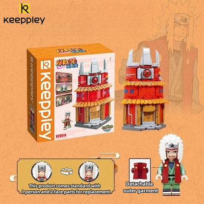 Qmen Keeppley Natuto Nuyeyin Village Yile Lamian Noodles Street View Architectural Decoration Assembly Building Block Model Toy