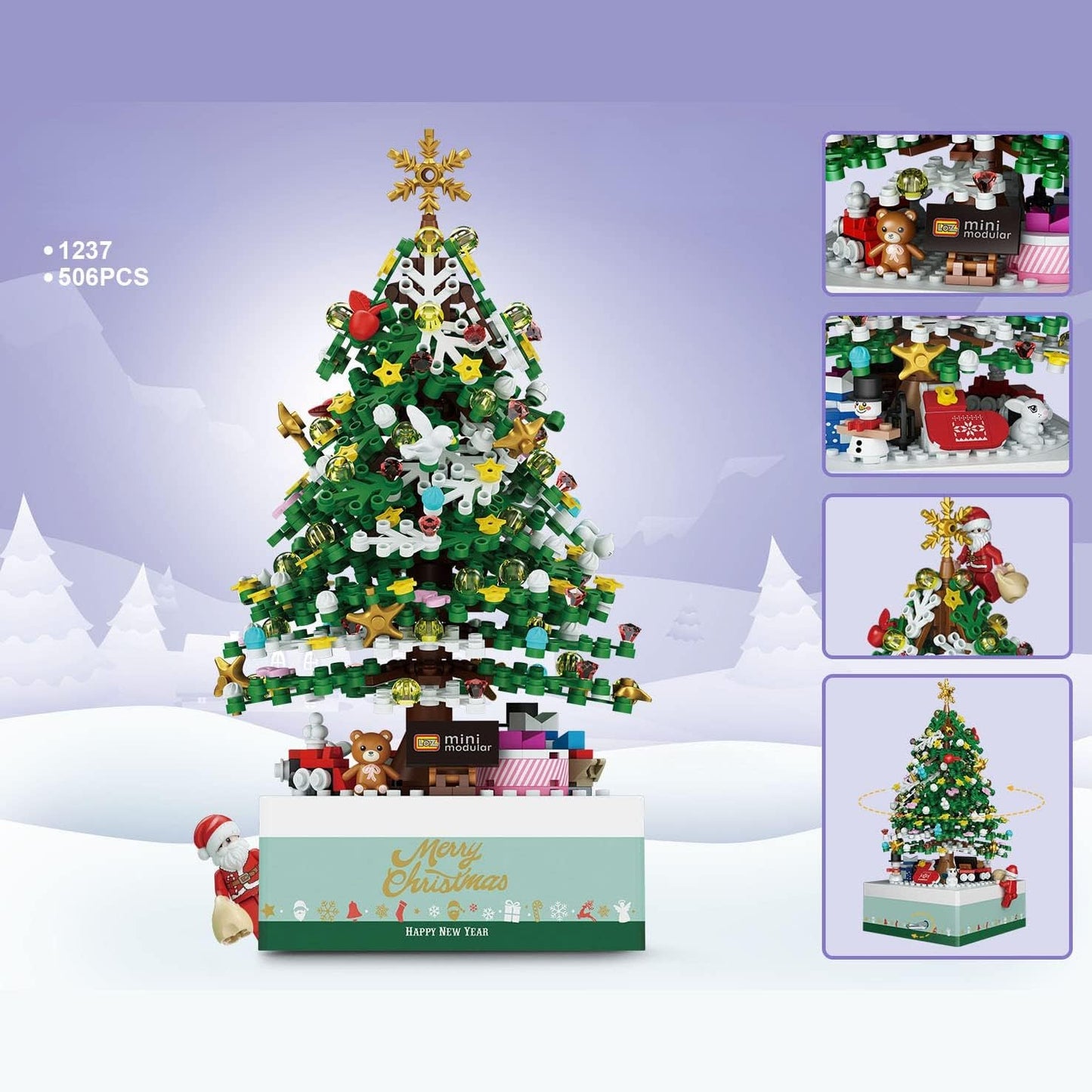 LOZ Mini Blocks Kids Building Bricks Boys Toys Puzzle Christmas Tree Coffee House Girls Music Box