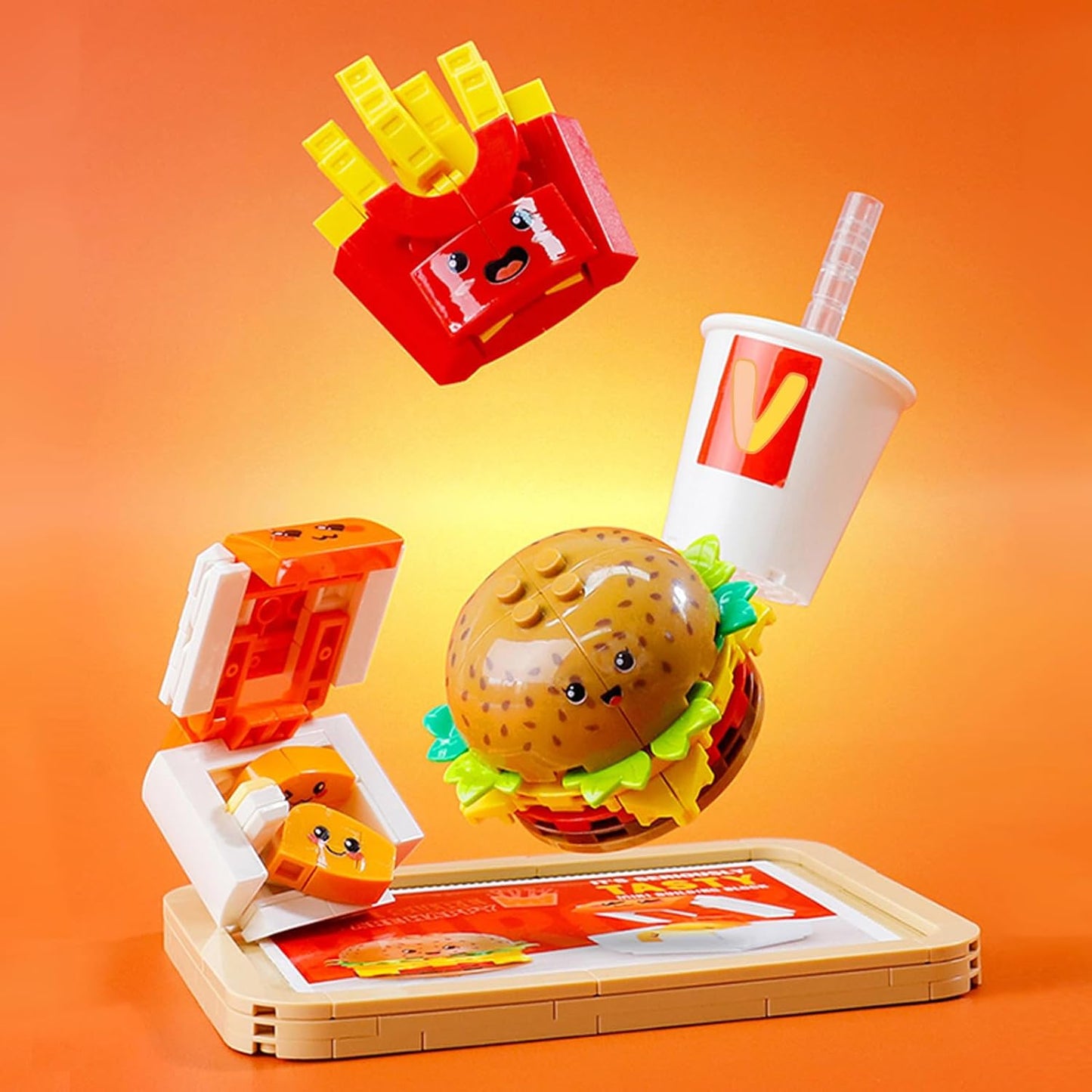 Balody Fast Food Drink Hamburger French Fries Chicken Nuggets DIY Mini Blocks Bricks Building Toy For Children Gift