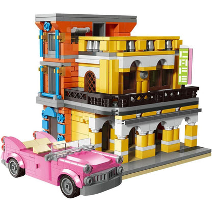 City Building Blocks Old House Building Blocks Kit with Vehicle And 3 Mini Figure - Compatible with Lego