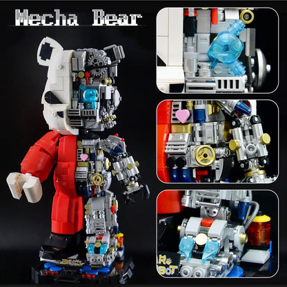Mechanical Bear Building Block Kit for Adults Boy, Mech Display Art Toy Model for Home Office Compatible with Lego (1,471 Pieces) NO.188001