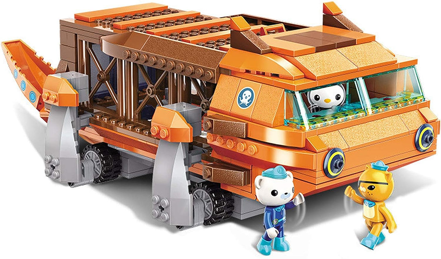 Qman Ocean Adventure Octopus Playset Cup-W White Shark Base Barnacles Shellington Peso 404pcs Building Brick Set