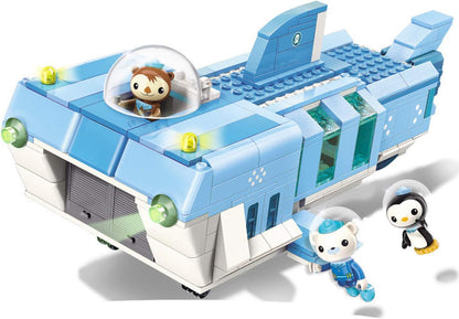 Qman Ocean Adventure Octopus Playset Cup-W White Shark Base Barnacles Shellington Peso 404pcs Building Brick Set