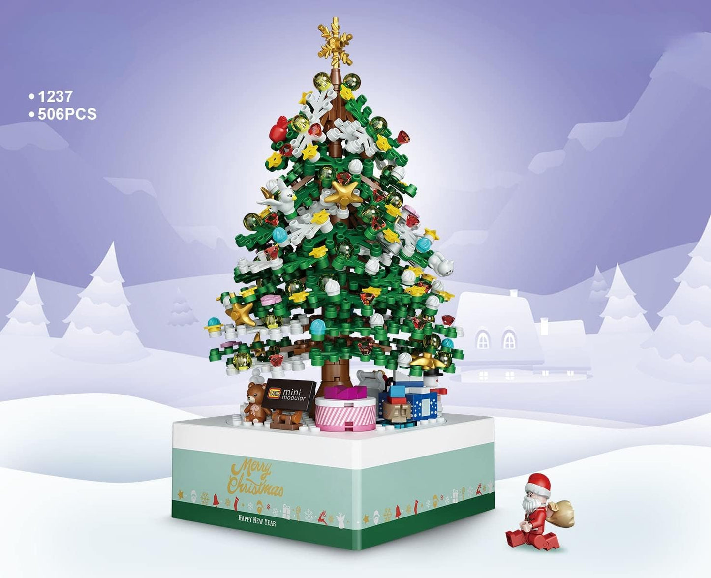 LOZ Mini Blocks Kids Building Bricks Boys Toys Puzzle Christmas Tree Coffee House Girls Music Box