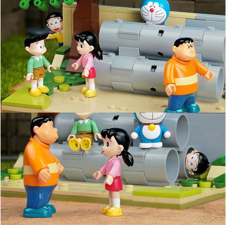 Qmen Keeppley Doraemon PlayGround Scene Educational DIY Model Mini Building Blocks Bricks Sets Gifts for Adults Kids Party Favors