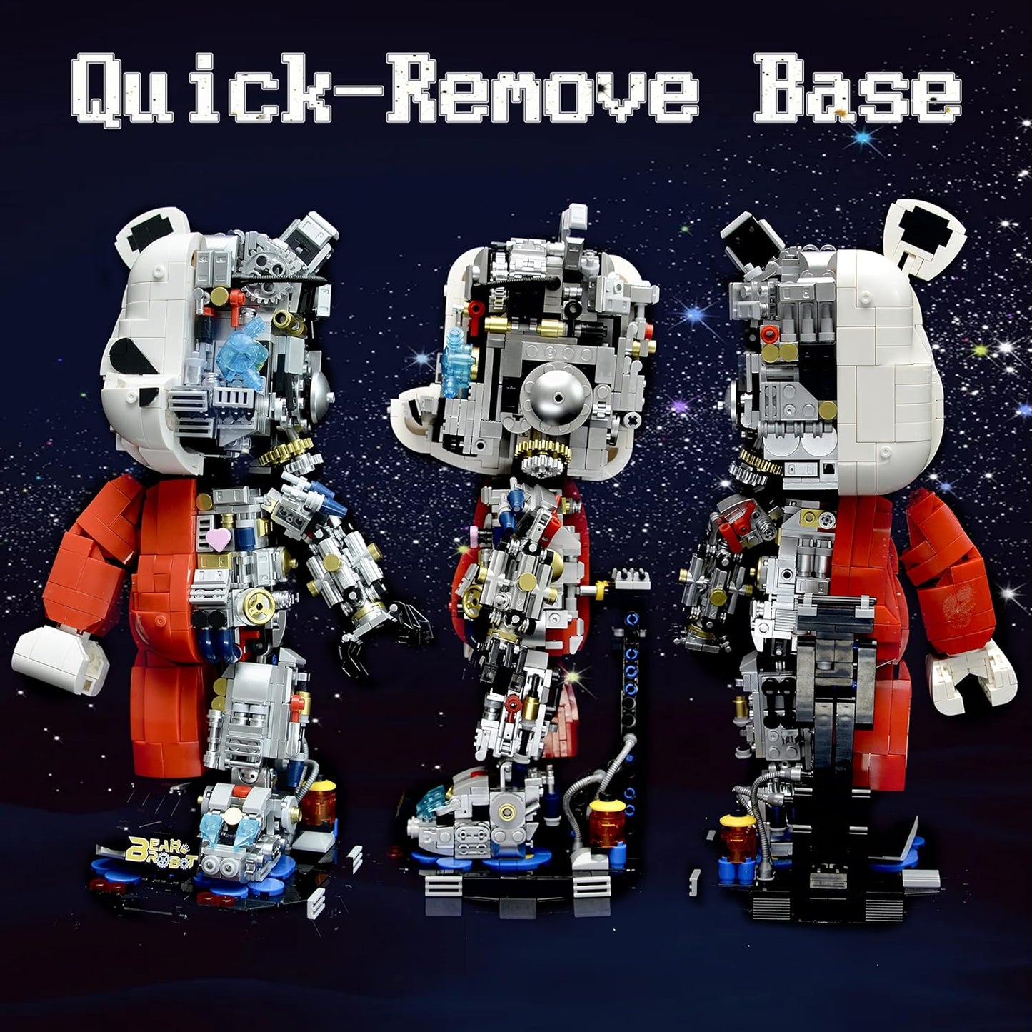 Mechanical Bear Building Block Kit for Adults Boy, Mech Display Art Toy Model for Home Office Compatible with Lego (1,471 Pieces) NO.188001