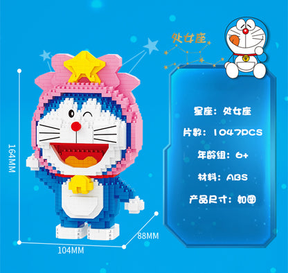 Doraemon Twelve Constellations Building Block Set for Kids Goodie Bags Stuffers Prizes Birthday Party Supplies, STEM Educational Building Toys for Boys Girls