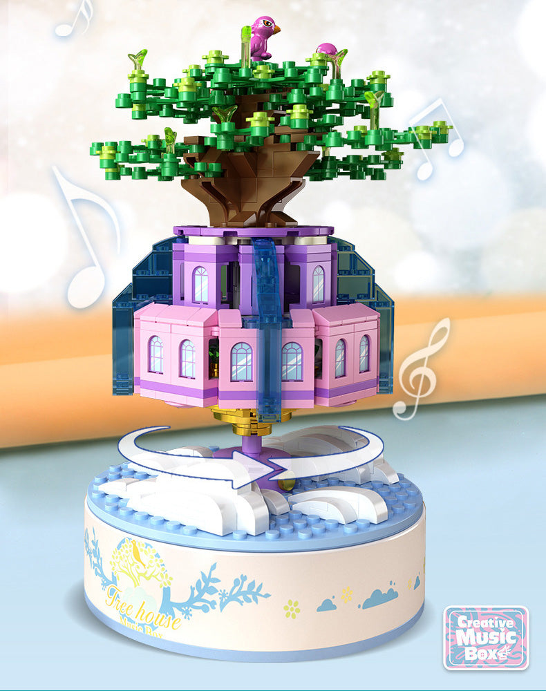 Building Blocks Music Box for Kids Rotating City of Sky Model Building Kits STEM Educational Toys & Gifts for Boys and Girls 8+ Years Old