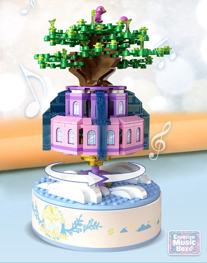 Building Blocks Music Box for Kids Rotating City of Sky Model Building Kits STEM Educational Toys & Gifts for Boys and Girls 8+ Years Old