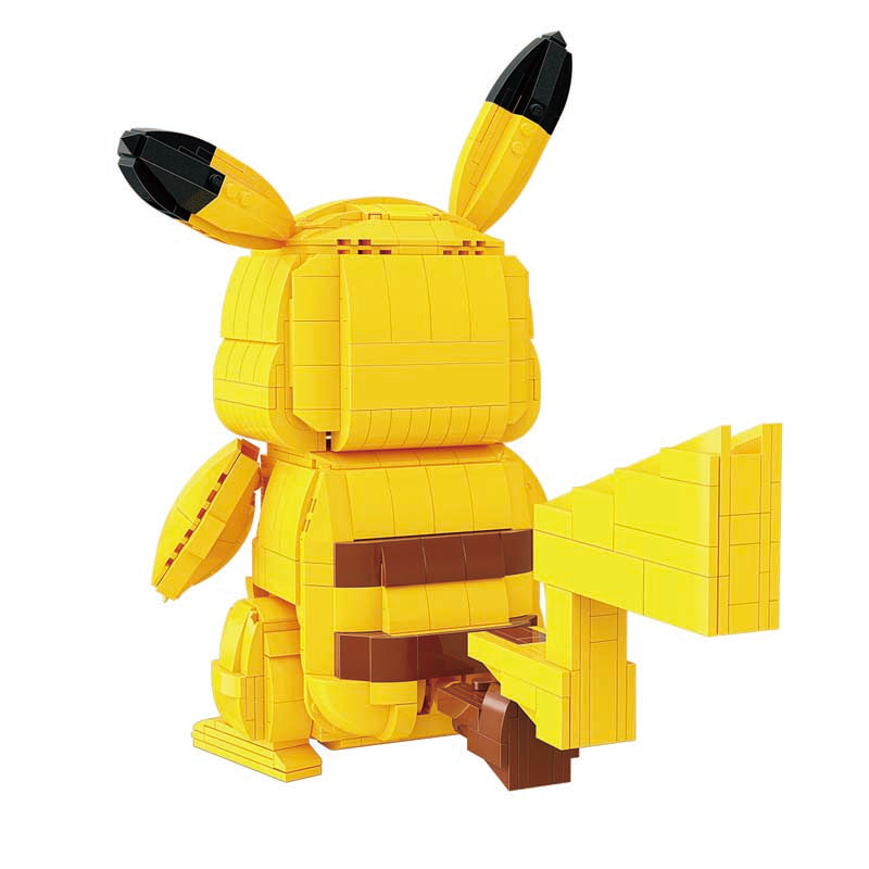 Qmen Keeppley Pokémon Action Figure Building Toy Set for Kids, Jumbo Pikachu with 911 Pieces, 11 Inches Tall, Age 8+ Years Old Gift Idea
